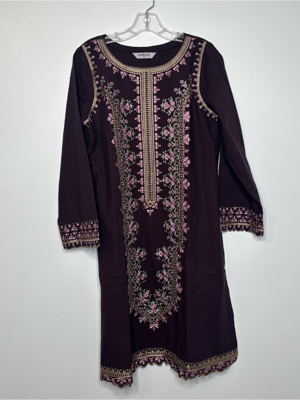 Maria B 2 pc Linen Set Purple Embroidered Size Medium